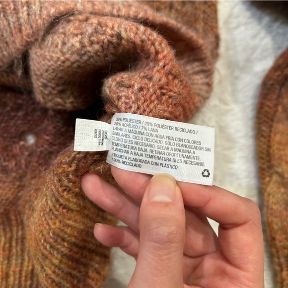 Knox Rose - Fall Colors Ombré Mixed Texture Cable Knit Open Weave Chunky Sweater - Picture 10 of 10